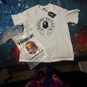 Chrome Hearts x BAPE White Graphic Tee